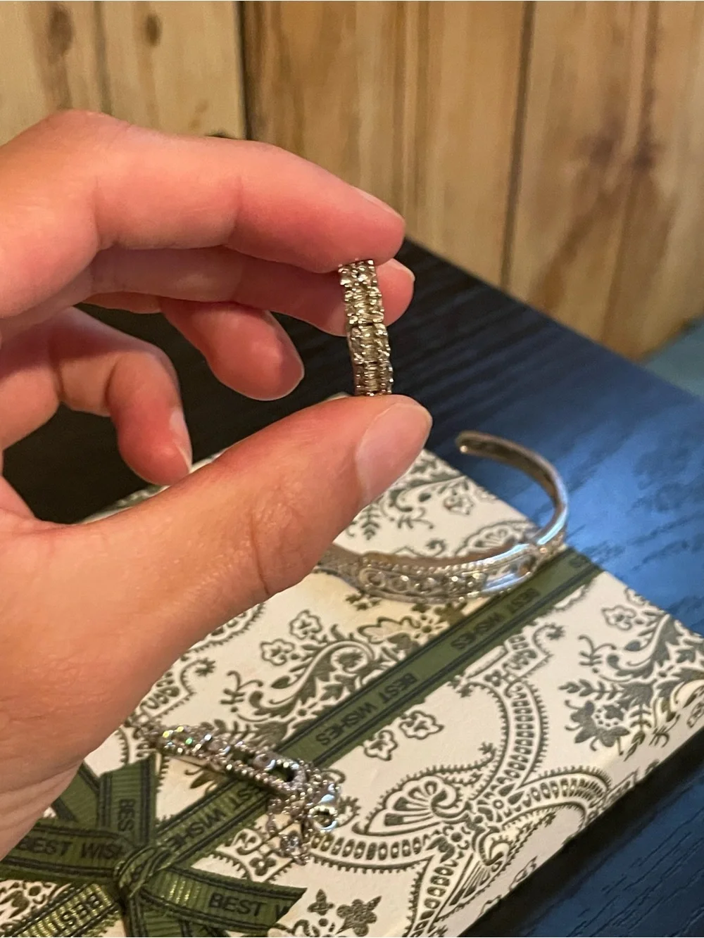 Silver Crystal Accent Bracelet and Ring Set - Elegant Silver Jewelry